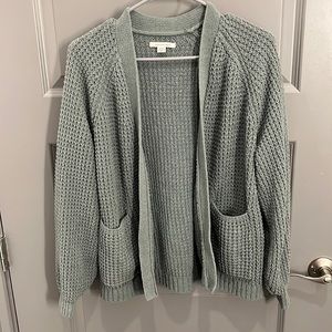 American Eagle Teal Cable-Knit Cardigan